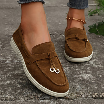 Damen Loafer mit Quasten & Eisenring, Slip-On Rundzehige Flats