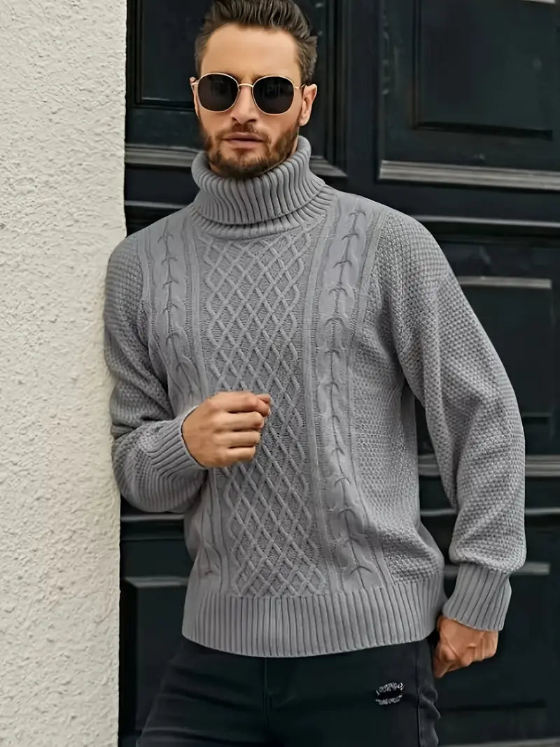 Standard Plain Turtleneck Herren-Pullover für Winter