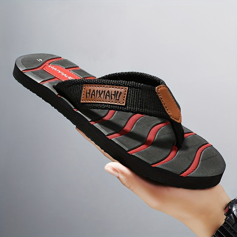 Bequeme Herren-Flip-Flops – Weiche Eva-Sohle, gestreift/einfarbig, zum Reinschlüpfen