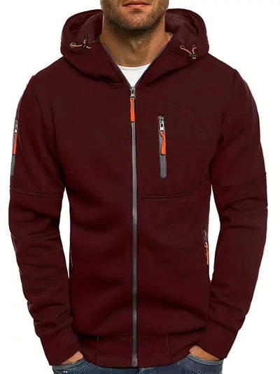 Darren - Solide Farbe Herren Kapuzenjacke Casual Langarm Hoodies