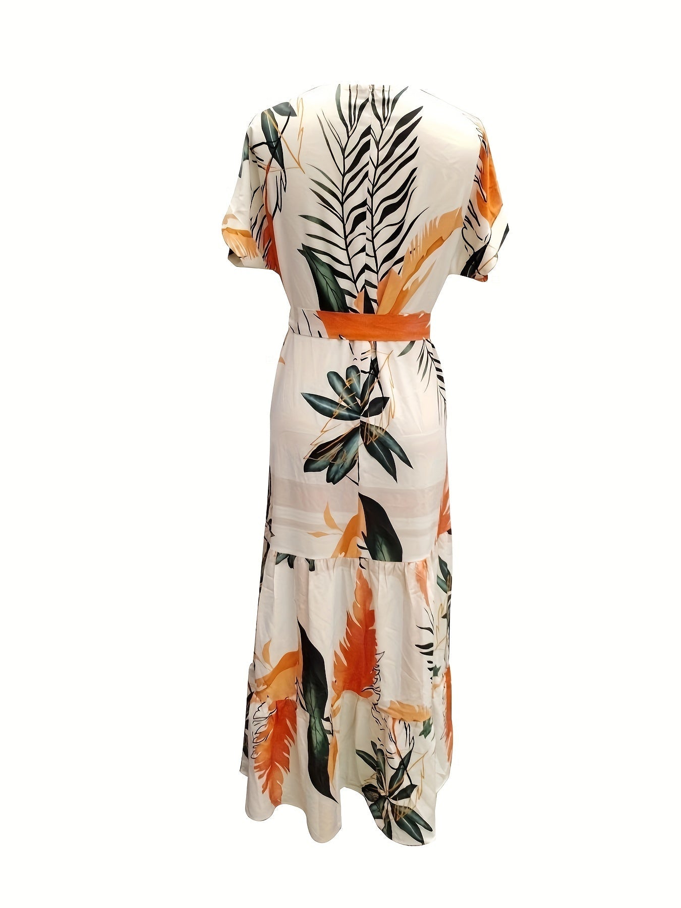 Blumen Maxikleid Damen Sommer Kleid Kurzarm Elegant & Luftig