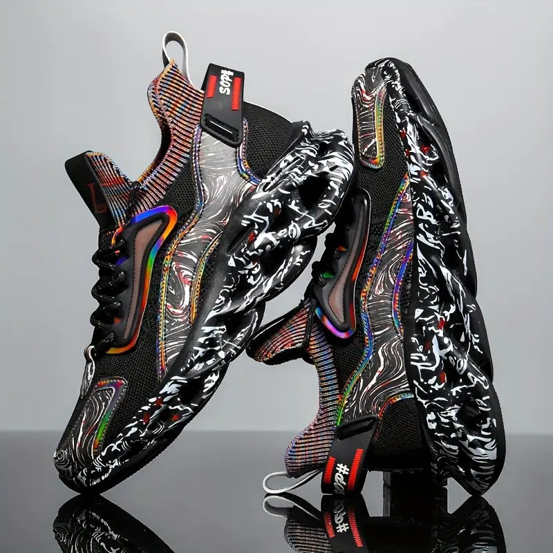 Männer Atmungsaktive Woven Blade Schuhe – Iridescent Graffiti Style