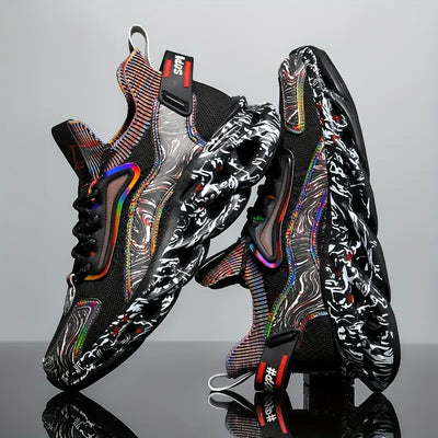 Männer Atmungsaktive Woven Blade Schuhe – Iridescent Graffiti Style