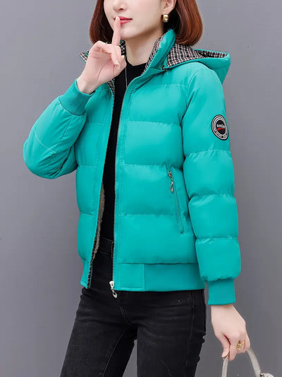 Damen Winterjacke – Modische, Kapuze, Reißverschluss, Warm