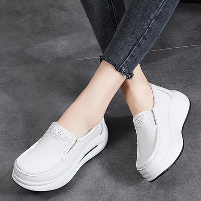 Slip-On Loafer – Bequeme Plattform-Schuhe mit Dickem Absatz