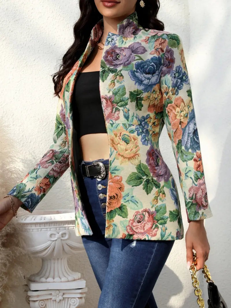 Blazer mit Blumenmuster im Vintage-Look