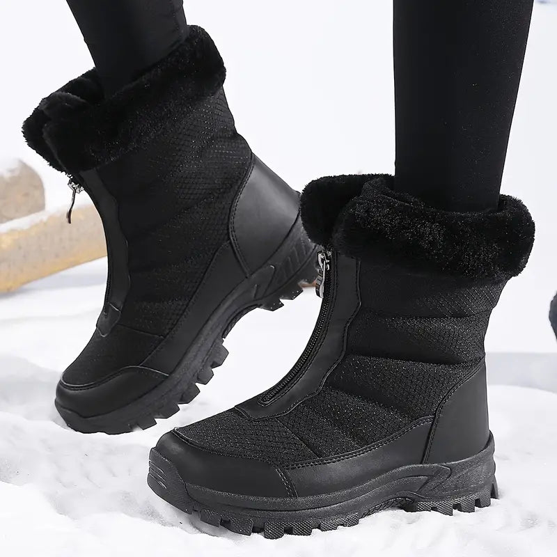 Wasserdichte Schneestiefel für Frauen mit Fleece-Futter, isoliert und warm