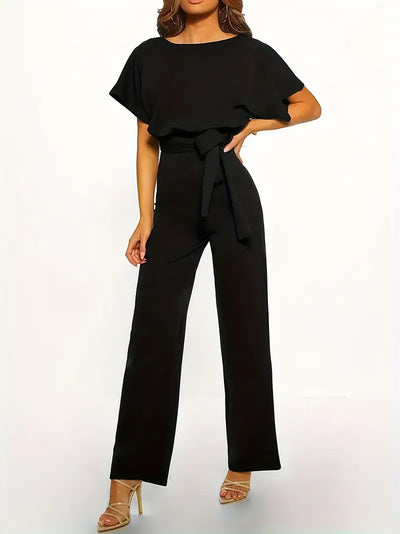 Jumpsuit mit weitem Bein und gebundener Taille