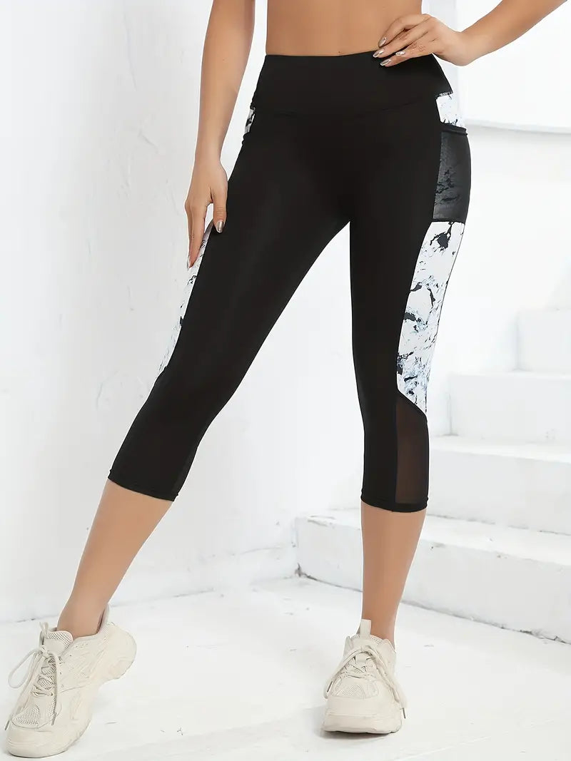 Capri-Leggings mit Mesh-Taschen