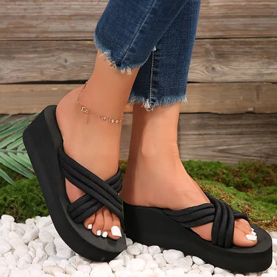 Summer Low Wedge Wedge Slides