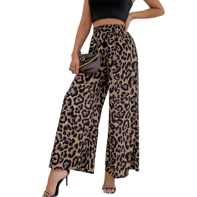 Leopardenprint-Overall mit weitem Bein