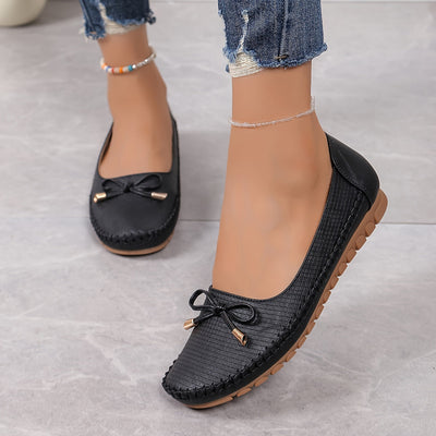 Modische Loafer für Damen mit Schleifen-Design, Bequeme Slip-On Schuhe