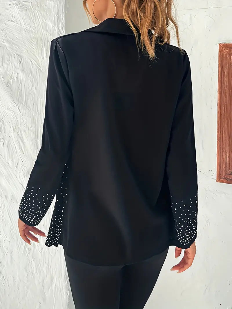 Eleganter Blazer mit Schalkragen und Strasssteinen für Damen