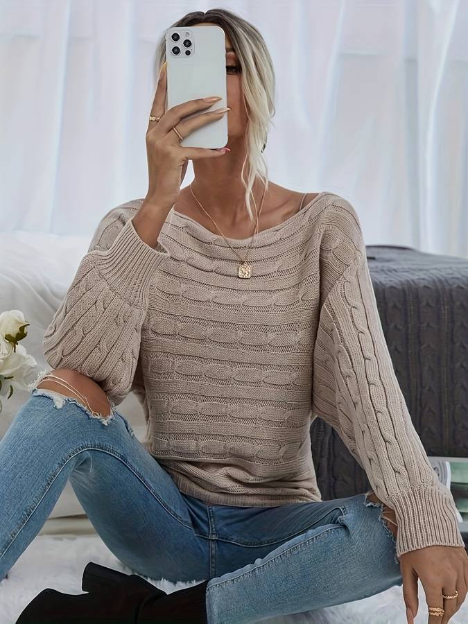 Strickpulli mit Schmetterlingsärmeln