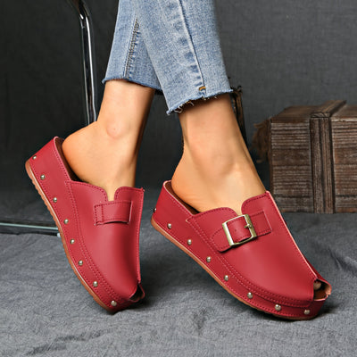 Bequeme Sommer Plateau-Schuhe mit Schnallenriemen Offenem Zeh