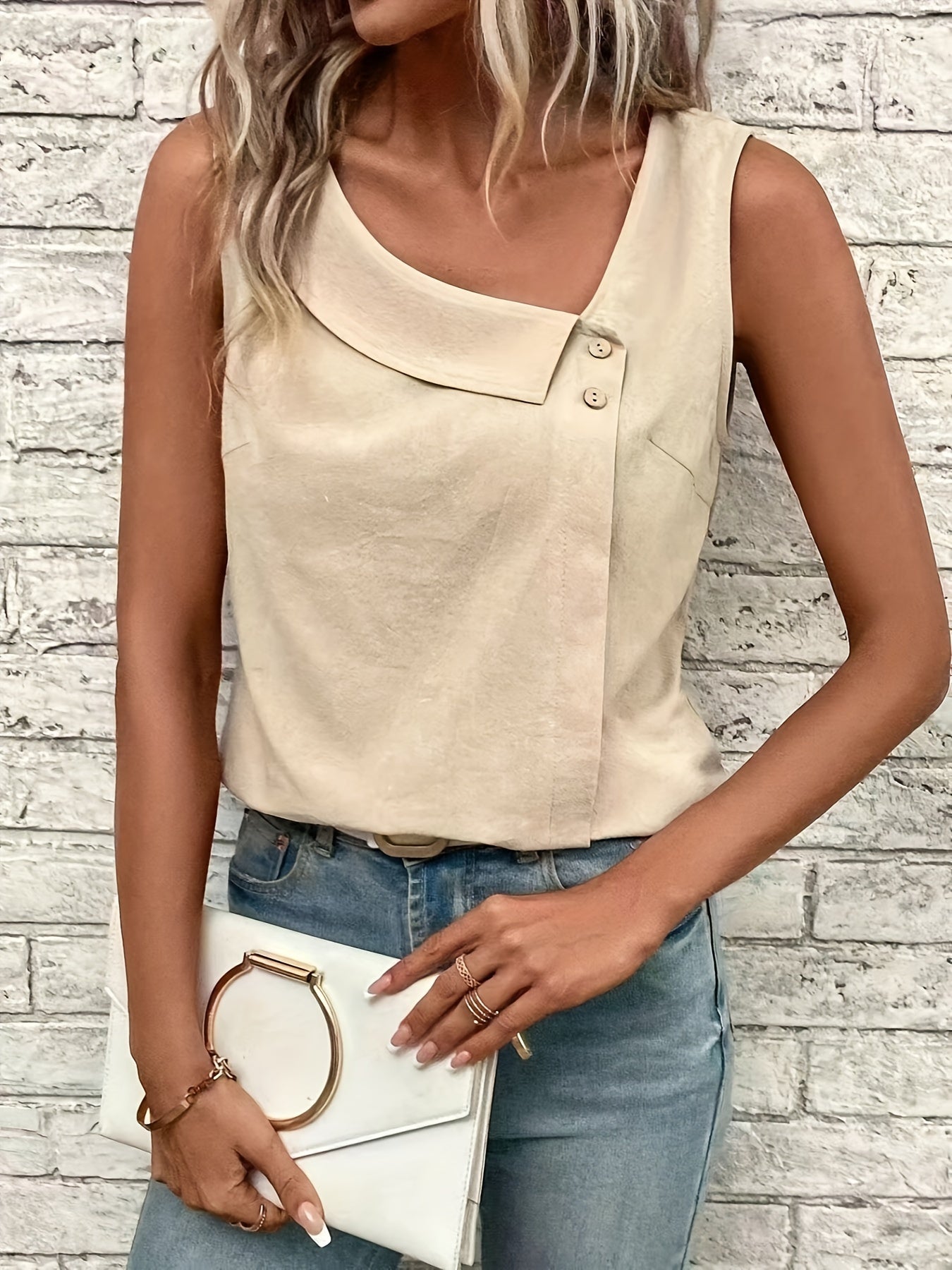 Asymmetrisches ärmelloses Oben lässigSommer Tanktop für Damen