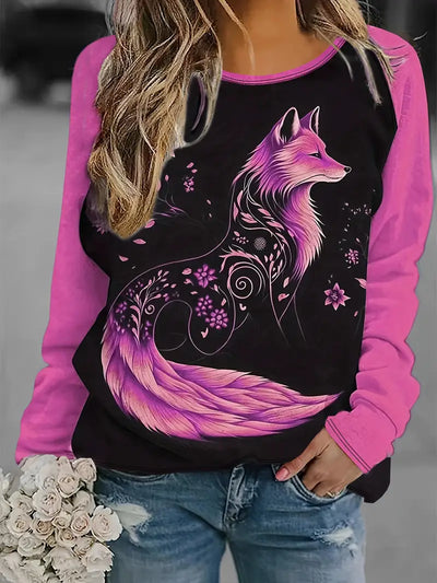 Verspieltes Raglan-Sweatshirt mit Fuchs-Motiv