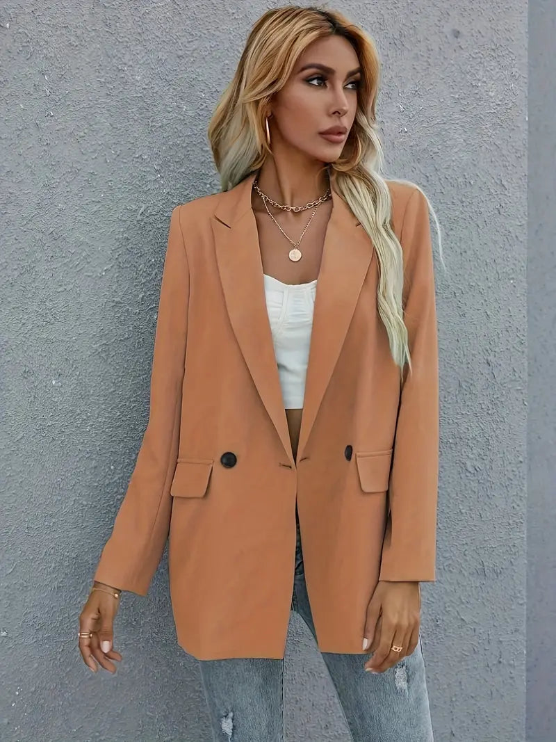 Damen Blazer mit Reverskragen, Doppelreihig - Elegant & Lässig