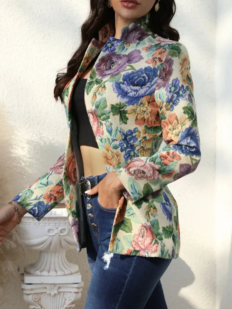 Blazer mit Blumenmuster im Vintage-Look