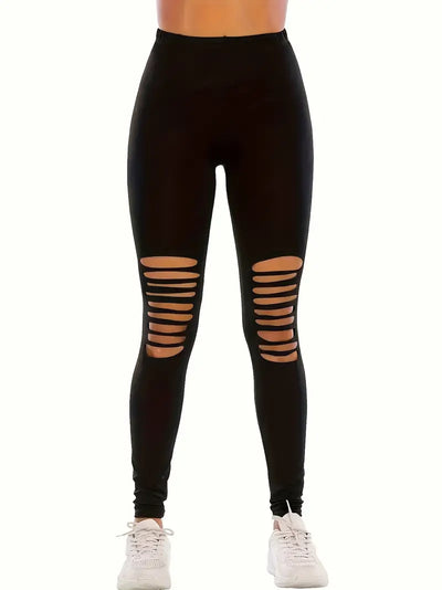 Hochtaillierte Yoga-Leggings für Frauen mit Rissen