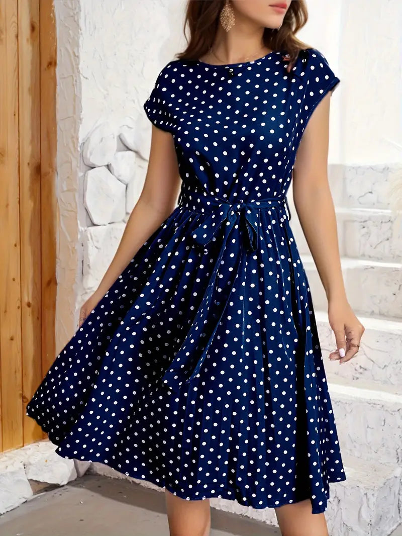 Lässiges Plisseekleid mit Polka Dot