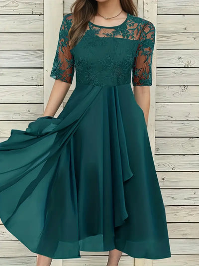 Elegantes kurzärmeliges Kleid für Party & Bankett