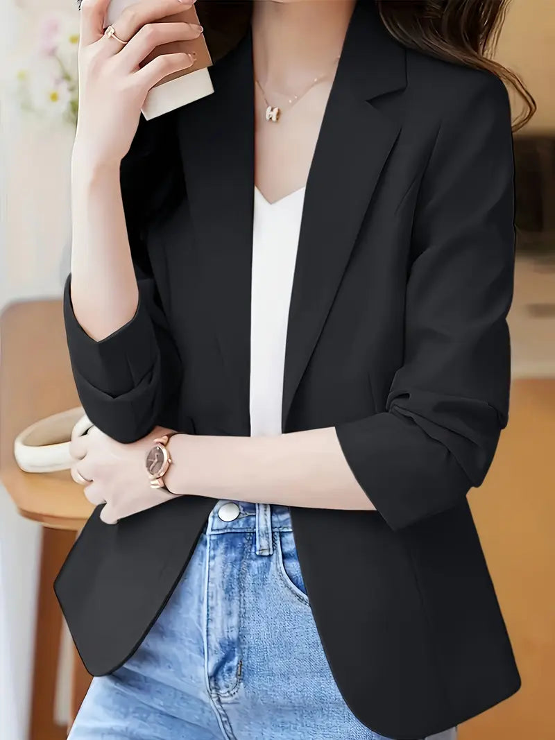 Eleganter Damen Blazer, Klassischer Ein-Knopf Langarm