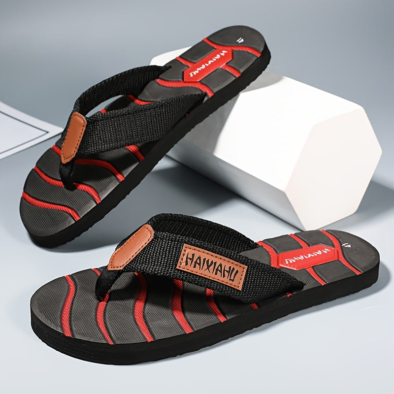 Bequeme Herren-Flip-Flops – Weiche Eva-Sohle, gestreift/einfarbig, zum Reinschlüpfen