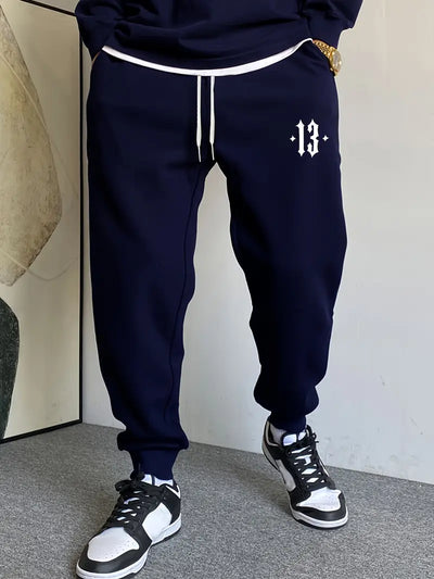 Herren Sweatpants mit NUMMER 13 Drucken – Winter Jogginghose