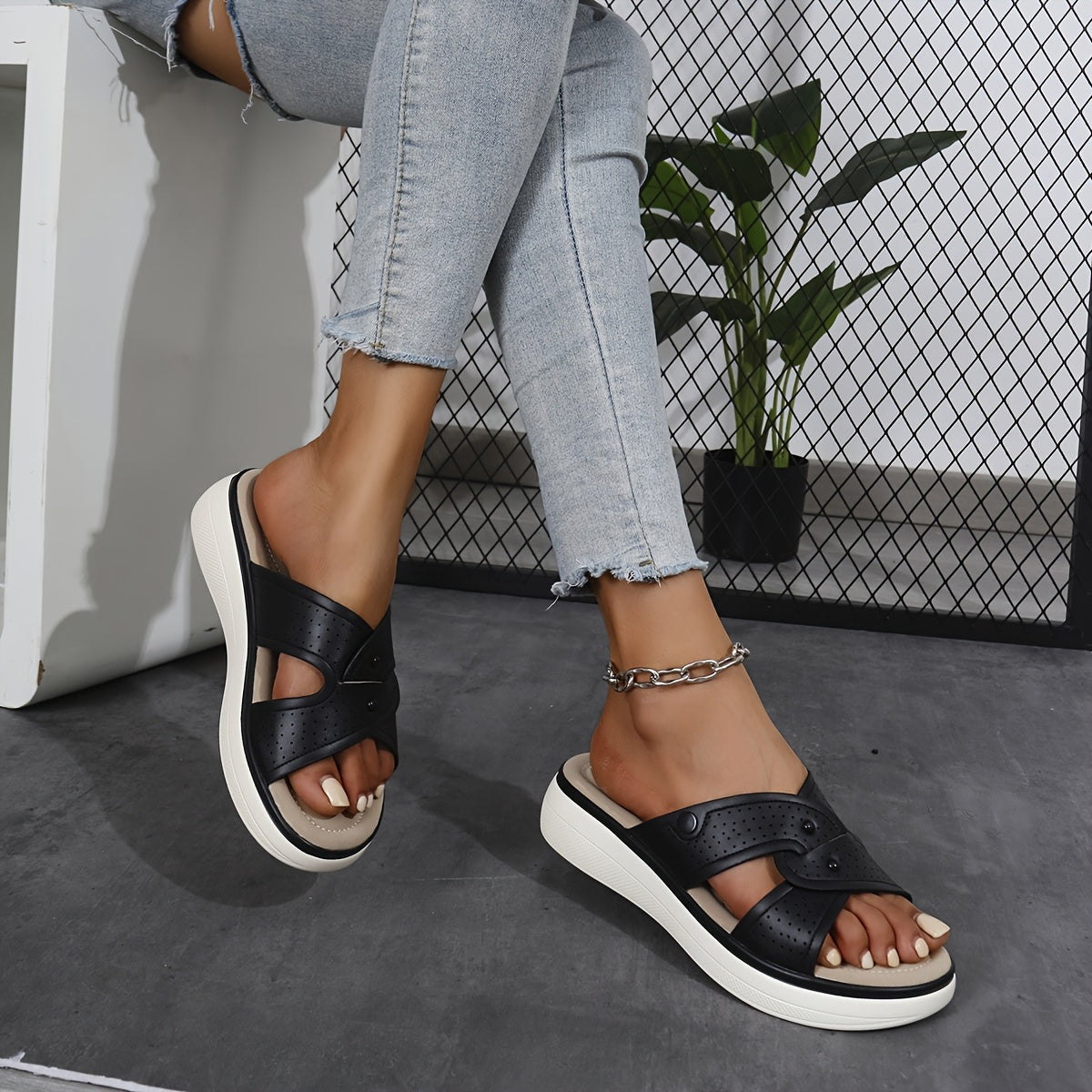 Damen Sommer Slipper – Bequeme, Leichte Hausschuhe mit Rutschfester Sohle