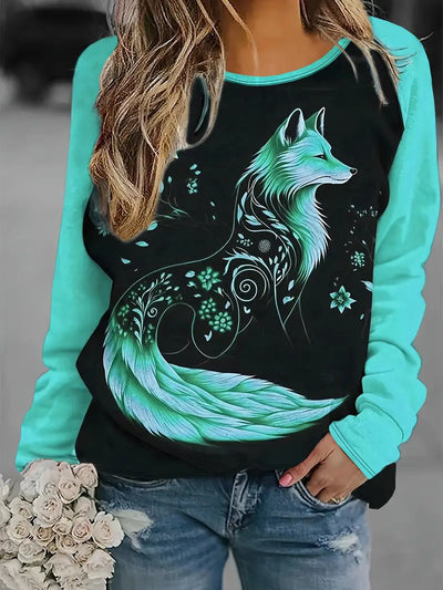 Verspieltes Raglan-Sweatshirt mit Fuchs-Motiv