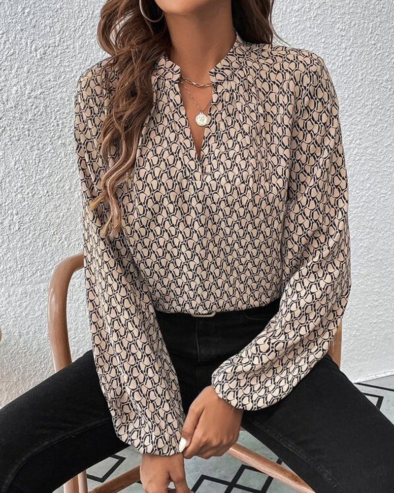 Stil & Komfort Larissa's': Einzigartige Print-Bluse mit Puffärmel