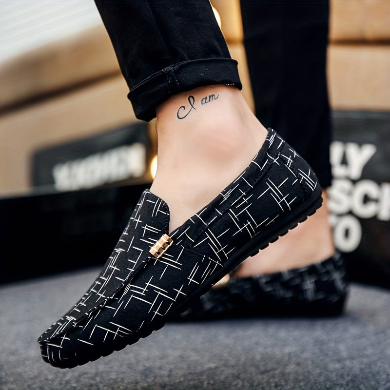 Herren Slip-On Loafer – Stilvolle Freizeitschuhe mit Geometrischem Muster