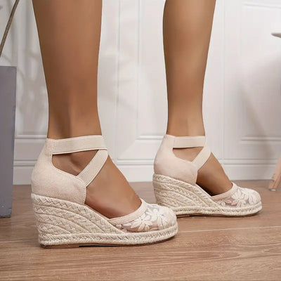 Espadrille Plateauschuhe aus Mesh