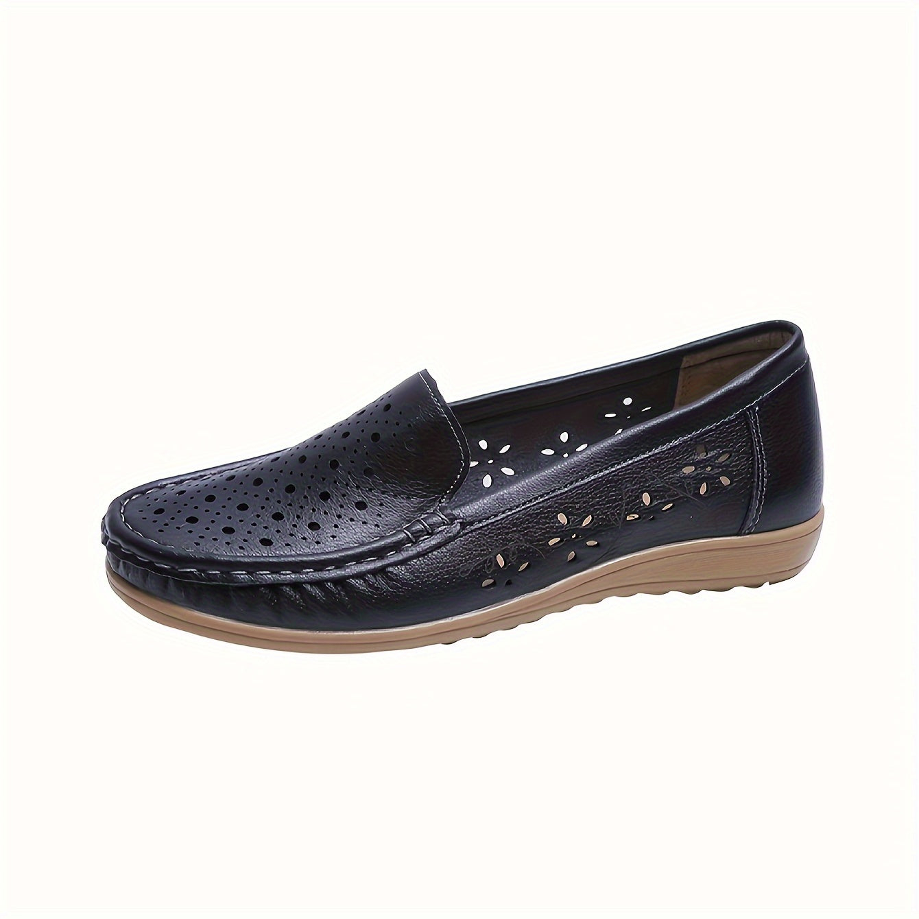 Damen Hollow Out Loafers, Atmungsaktive Slip-On Flache Schuhe