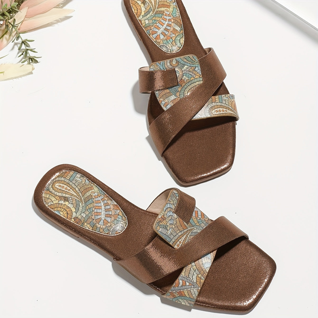 Farbenfrohe Slip-On Sandalen für Damen, Leicht und Rutschfest