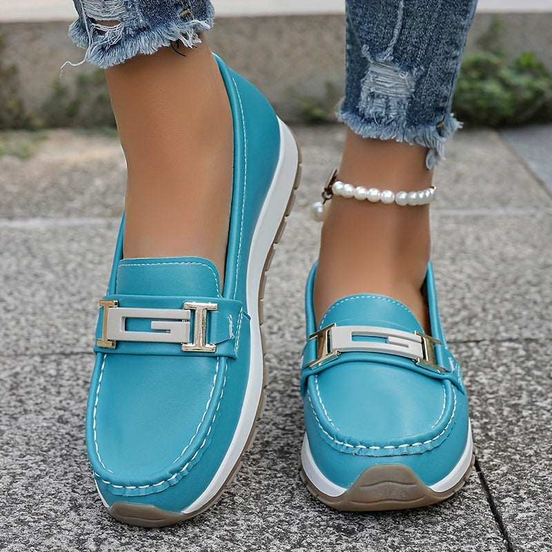 Damen Loafer mit Metallschnalle – Bequeme Slipper für den Sommer