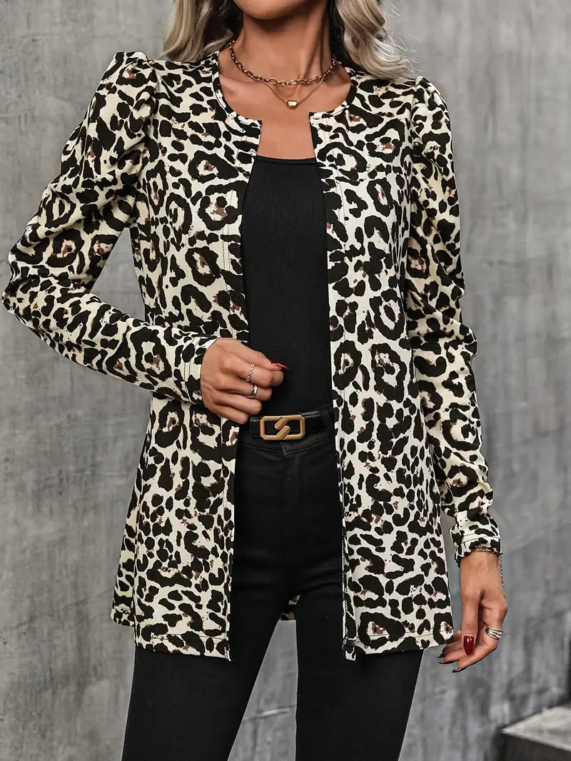 Hammelfleisch Bold Jacke mit Leopardenmuster vorne offen