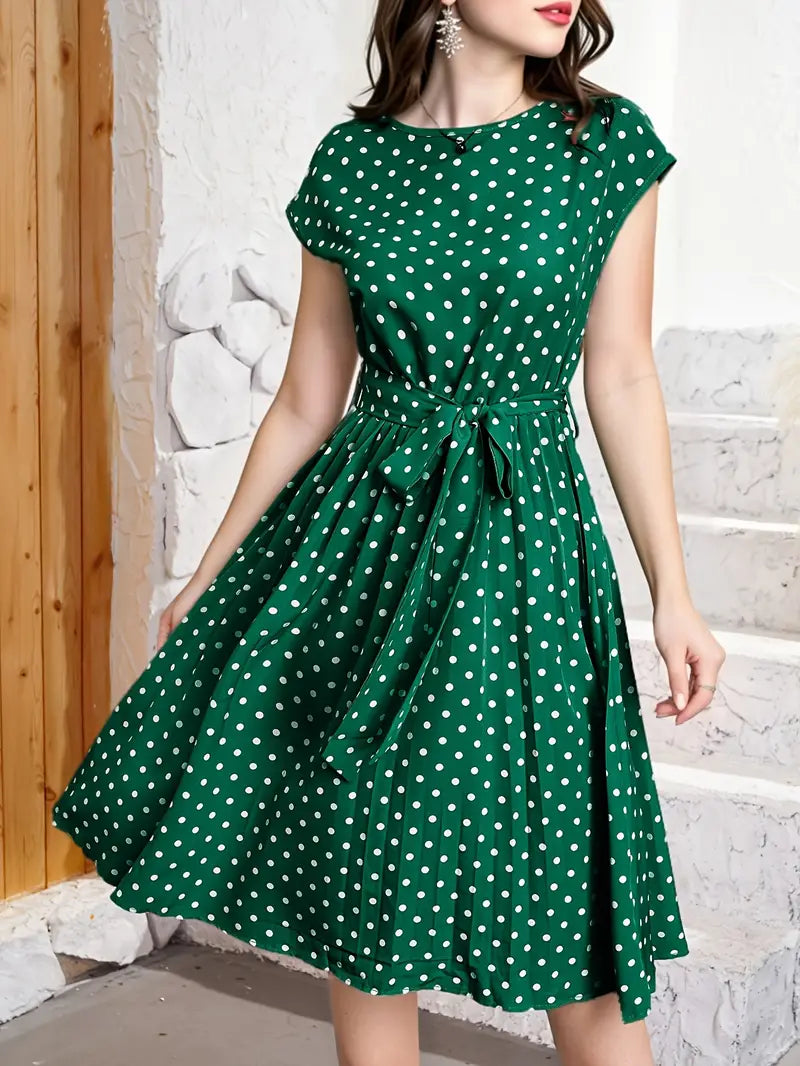 Lässiges Plisseekleid mit Polka Dot