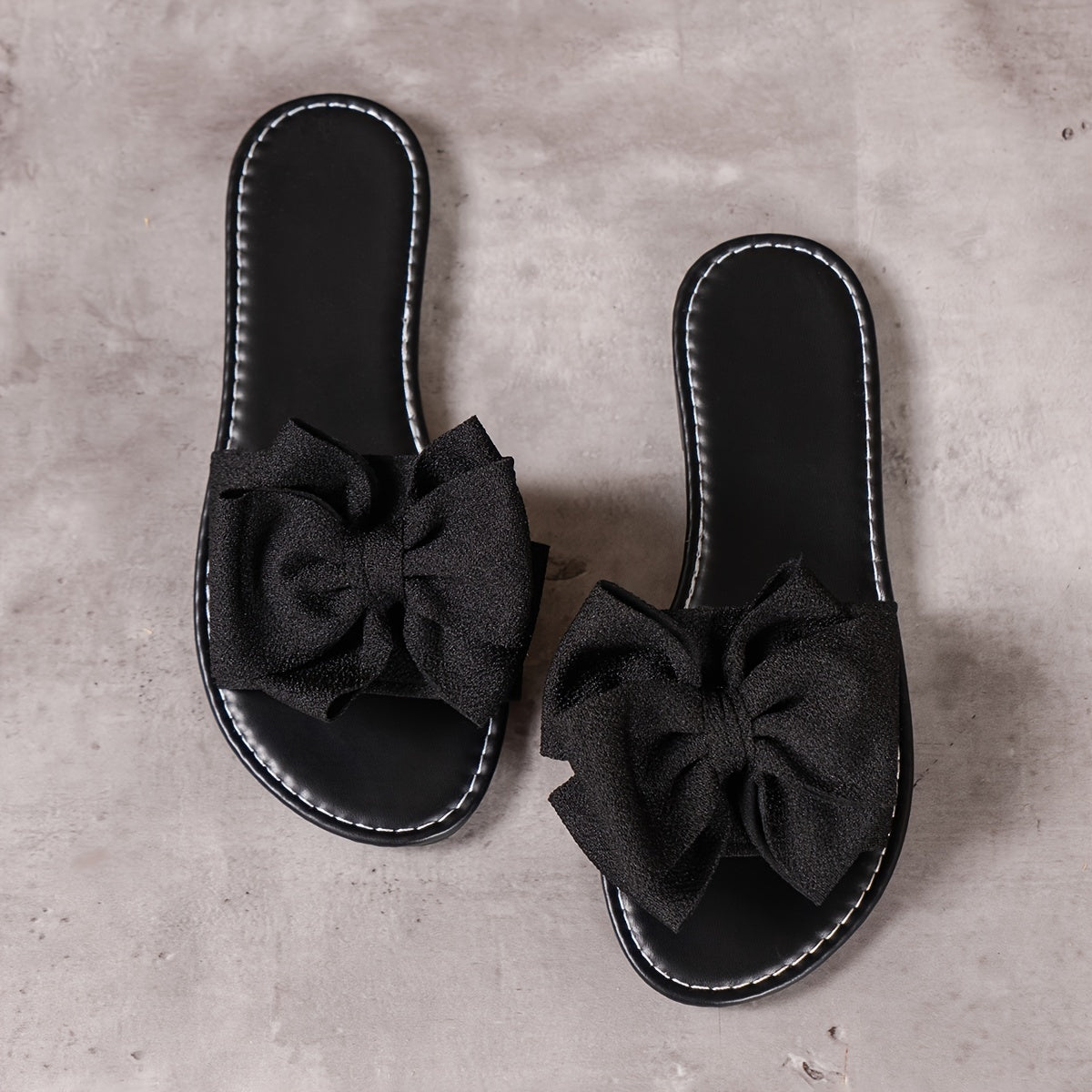 Damen Sommer Slipper – Leichte Flache Sandalen mit Schleife