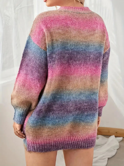 Übergröße Ombre Pullover – Acryl Strick, Weich & Warm für Herbst/Winter