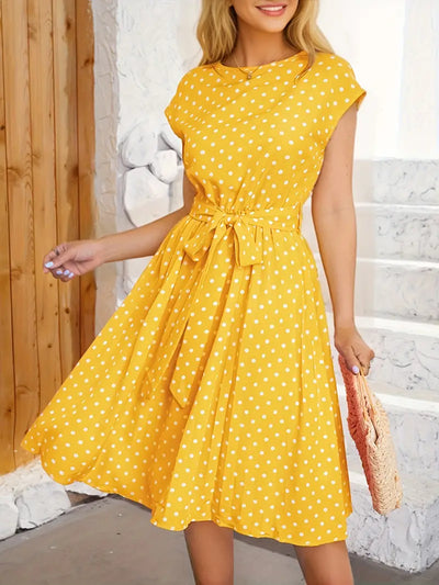 Lässiges Plisseekleid mit Polka Dot