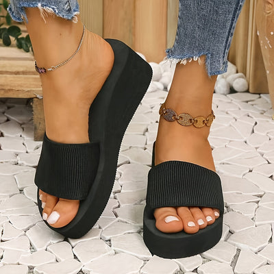 Damen Dicke Sohle, Offenes Zehen-Design Sommer Sandalen – Dicke Sohle & Bequem