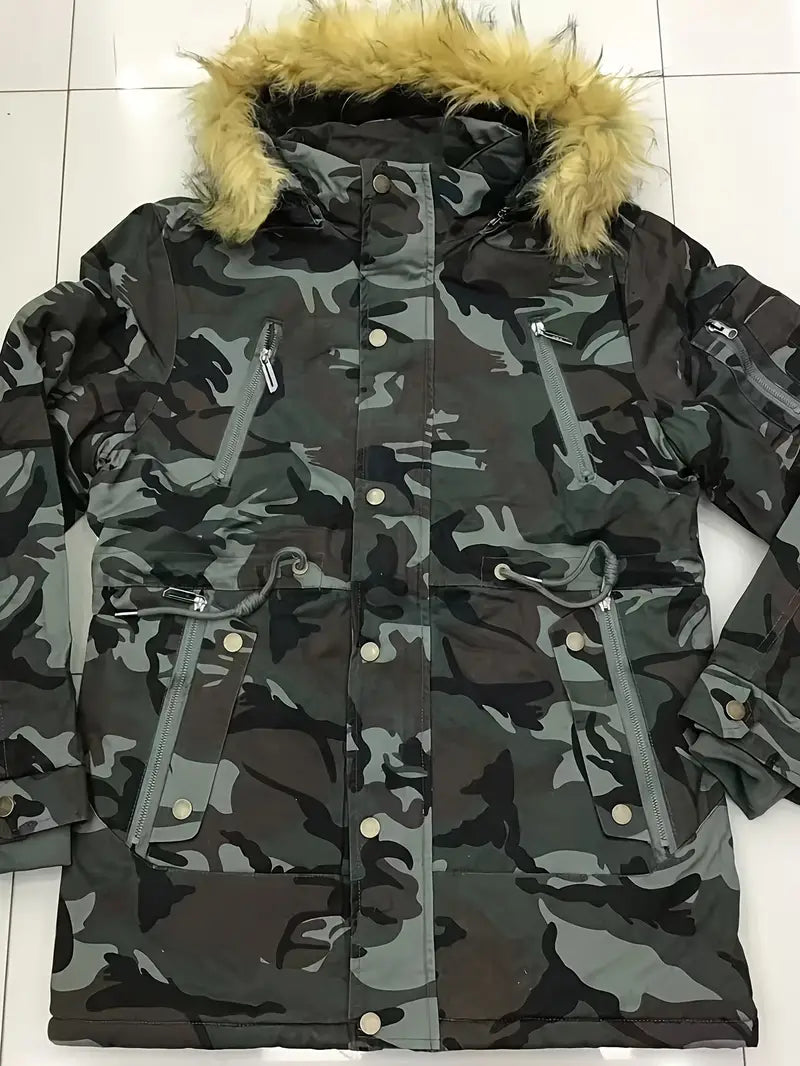 Arktis Stealth-Tarnung Faux-Daunen-Parka