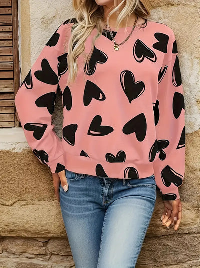 Gemütlicher Chic Heartbeat Pullover mit Rundhalsausschnitt