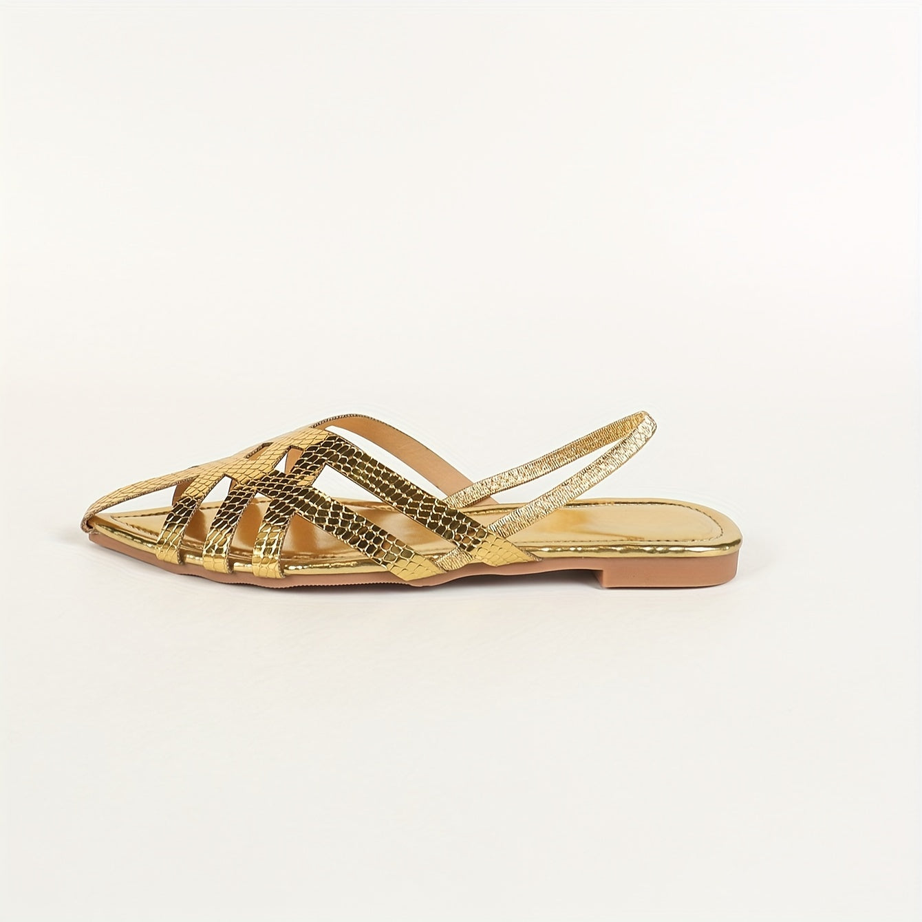 Damen Goldene Spitze Hohle Kopf Sandalen – Bequem, Rutschfest & Elegant