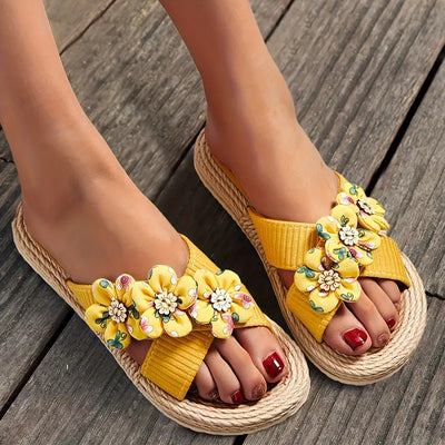 Rutschfeste Blume Fusion Flache Sandalen