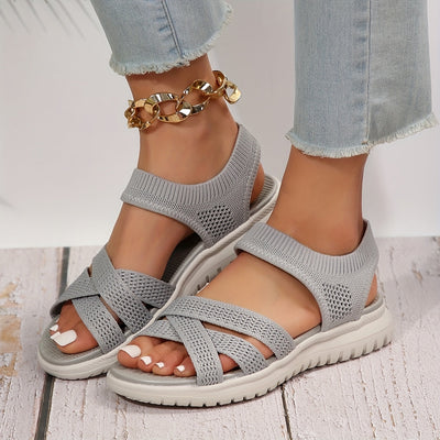 Damen Bequemer Kreuzgurt Sandalen – Bequem, Atmungsaktiv & Rutschfest