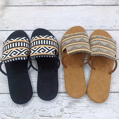 Atmungsaktive Sommer-Slipper für Damen, Leichte Woven Slide Sandalen