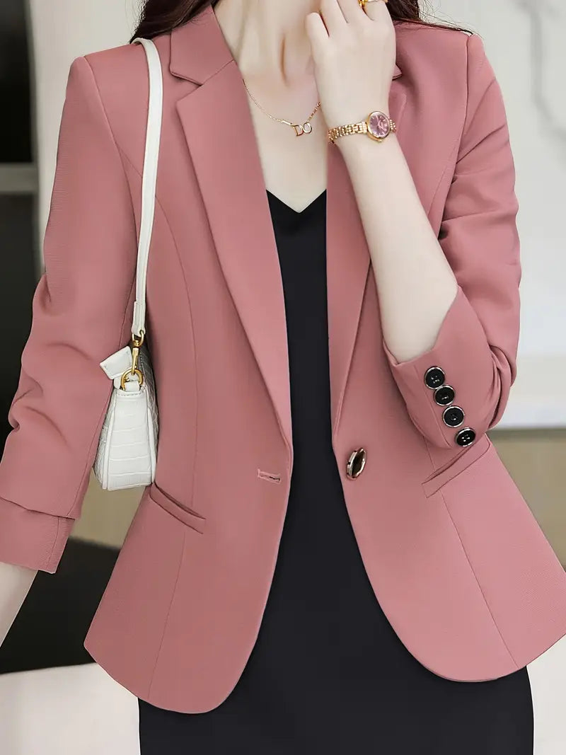 Lässiger schmaler für Damen, Schlichter Button-Front Blazer